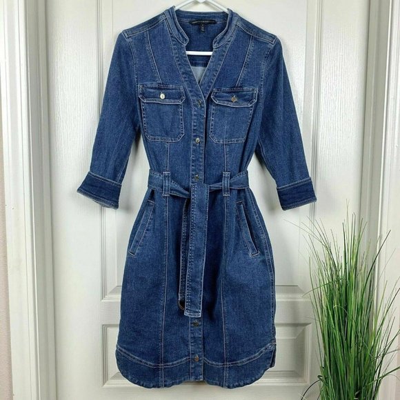 White House Black Market Dresses & Skirts - WHBM Everyday Denim Belted Shirt Dress